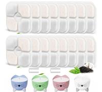 Lot de 16 filtres de fontaine pour chat avec 2 tuyaux, pour fontaine Catit Pixi, triple système de filtration, filtre de rechange avec résine et charbon actif, filtre Catit Filtre haute efficacité