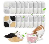 Lot de 16 filtres pour fontaine à chat - Filtre de rechange pour fontaine à eau pour chat - Pour fontaine à chat à piles avec détecteur de mouvement - Filtre avec résine charbon actif