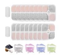Lot de 16 filtres pour Fontaine à Eau Catit avec 2 tuyaux, Triple système de Filtration, Filtre de Rechange avec résine et Charbon Actif