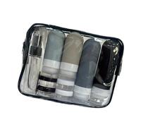 Lot de 16 flacons de voyage pour produits de toilette, pots à crème, contenants réutilisables avec sac de rangement pour après-shampooing, lotion - Noir