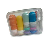 Lot de 16 flacons de voyage pour produits de toilette, pots à crème, conteneurs réutilisables multi-usages avec sac de rangement pour après-shampooing, lotion - Jaune