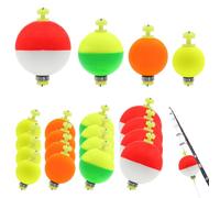 Lot de 16 flotteurs de pêche ronds à clipser - Flotteurs à ressort ovales - Assortiment de flotteurs pour pêche Bluegill, Crappie, Panfish Bass Trout