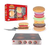Lot de 16 hamburgers magnétiques et grillades - Jouet éducatif - Cadeau pour les enfants de 3 ans et plus