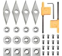 Lot de 16 inserts de tournage en carbure pour outils de tour à bois avec plusieurs styles de coupe, 8 ou 16 pièces avec vis, conçus pour un tournage efficace et précis du bois