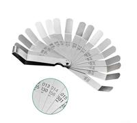 Lot de 16 jauges d'épaisseur en acier inoxydable de 0,127 à 0,508 mm - Outil de mesure de précision pour la mesure des écarts de soupape du moteur