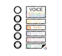 Lot de 16 lampes à poussoir et tableau de niveau vocal magnétique pour composition de bloc-notes, décorations de salle de outon LED, tableau de niveau vocal, affiche magnétique des niveaux de