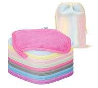 Lot de 16 lingettes démaquillantes lavables en microfibre ultra douces et douces pour la peau - Réutilisables - Pour le visage et les yeux - Pour les voyages, la maison et les peaux sensibles