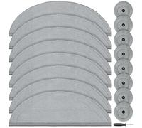 Lot de 16 lingettes pour robot de nettoyage Roborock Saros 10, pièces de rechange lavables en microfibre, réutilisables, avec 1 tournevis (8 tampons de nettoyage + 8 serpillères rondes)