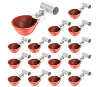 Lot de 16 mangeoires d'eau pour poulet en PVC avec raccord en T, 6,1 x 4,1 cm, système d'abreuvoir automatique pour poulet, canard, caille, dinde