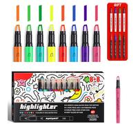 Lot de 16 marqueurs multicolores fluorescents pour bloc-notes, planificateur, journal, codage couleur et prise de notes visibles de nuit