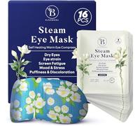 Lot de 16 Masque Chauffant Yeux au Jasmin - Masque Chauffant Vapeur pour Relaxation, Patch Yeux Secs, Poches et Fatigue - Compresses Auto-Chauffantes Jetables pour le Sommeil et les Voyages