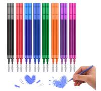 Lot de 16 mines de rechange pour stylos gel effaçables compatibles avec FriXion Ball, Clicker, Slim & Eberhard Faber | 0,7 mm, longueur 11 cm | 8 couleurs : bleu, noir, rouge, vert, violet, magenta