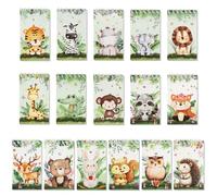 Lot de 16 mini blocs-notes à spirale avec motif animal de la jungle, girafe, hérisson, lapin, hibou, petits blocs-notes vierges pour étudiants, enfants, animaux de la forêt, cadeaux de fête