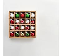 Lot de 16 mini boules de Noël en aspect or rose avec sapin et inscription Merry & Bright - Taille compacte, boucles de suspension sécurisées, présentées dans une boîte (couleur voiture noel)