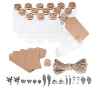 Lot de 16 mini bouteilles en verre avec bouchon en liège - Pour cadeaux de vacances, cadeaux de mariage, décoration de la maison, cuisine, épices, sels de bain, perles, sable, feuilles de thé et bien