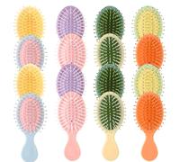Lot de 16 mini brosses à cheveux pour enfants, filles, petites brosses à cheveux humides, mini brosses à cheveux démêlantes à poils doux, multicolore