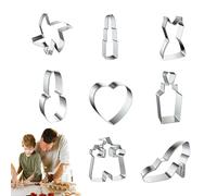 Lot de 16 moules à biscuits de mariage | set de formes variées en acier inoxydable pour décorer avec du sucre pour anniversaire, graduation, baptême, mariage, enterrement de jeune fille et nu