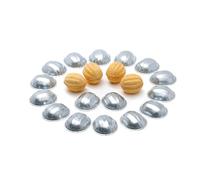 Lot de 16 moules à biscuits en noyer pour la pâtisserie Oreshki - Mini moule en métal - Moule à biscuits pour pâtisserie - Moule à biscuits anti-adhésif pour noix sucrées, 5 x 4,5 cm