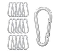 Lot de 16 mousquetons, 6 x 60 mm, petits, charge maximale : 180 kg, mousquetons pour porte-clés, camping, hamac, laisse pour chien, camping, voyage, randonnée
