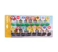 Lot de 16 Panneaux de signalisation routière pour - Jeu éducatif précoce - Blocs de signalisation Crosswalk - Jeu de sécurité pour l'éducation