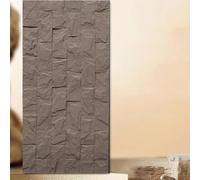 Lot de 16 panneaux muraux 3D aspect pierre - Revêtement mural en polyuréthane pour intérieur et extérieur - Résistant à l'eau et à l'humidité pour la maison et le bureau (gris volcanique)