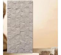 Lot de 16 panneaux muraux 3D aspect pierre, revêtement mural en polyuréthane pour intérieur et extérieur, résistant à l'eau et à l'humidité pour la maison et le bureau (gris clair)