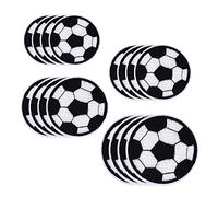 Lot de 16 patchs brodés de football - Autocollants en tissu de dessin animé - Décoration de dessin animé - Lavables - Interchangeables et réutilisables