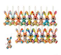 Lot de 16 pendentifs lapin en bois léger avec corde pour activités éducatives sur le thème de Pâques, salles de classe Montessori et école à domicile