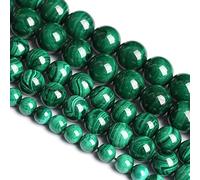 Lot de 16 perles en pierre naturelle malachite verte de qualité 3A de 12 mm pour la fabrication de bijoux et bracelets