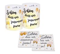 Lot de 16 photophores pour décoration de table d'anniversaire et 40 serviettes d'anniversaire que nous célébrons ensemble, décoration de table pour le Nouvel An, décoration de mariage, baptême, fête