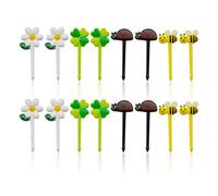 Lot de 16 pics à fruits en forme d'animal de dessin animé, accessoires de boîte à déjeuner, mini fourchettes à dessert pour enfants, cueille-fruits, pics à fruits Bento, brochettes à dessert pour