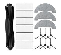 Lot de 16 pièces de rechange pour aspirateur robot Vactidy T7/T8, 1 brosse principale, 6 brosses latérales, 6 filtres HEPA, 3 serpillères
