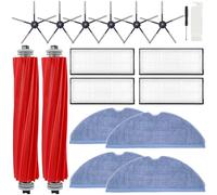 Lot de 16 pièces de rechange S7 compatibles avec aspirateur Roborock S7 S7+ S7 MaxV, S7 MaxV Plus T7S T7 Plus T7S Plus, 2 brosses à rouleaux, 4 filtres, 6 brosses latérales, 4 chiffons