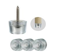 Lot de 16 pieds de meubles en caoutchouc pour chaises audio, planche à découper, pieds en caoutchouc vissables (avec vis, emballage), Blanc, 2*2*1.5, (Y-20)