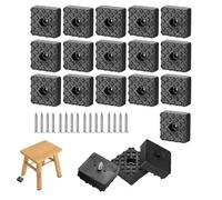 Lot de 16 pieds en caoutchouc pour meubles, chaises et sols avec vis, pour meubles de jardin, table, chaise, canapé, protection antidérapante et résistante à l'humidité des sols de meubles (30 x 30 mm