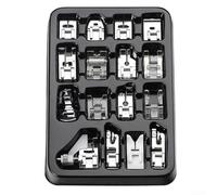 Lot de 16 pieds presseurs pour machine à coudre - Accessoires domestiques à tige basse pour projets de point droit zig zag
