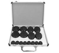 Lot de 16 Pierres de Massage, Ensemble de Massage avec Pierres de Massage Chaudes en Basalte, Pierres de Massage Chauffantes pour Spa Professionnel ou Domestique, Relaxant,