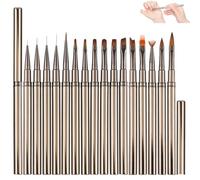 Lot de 16 pinceaux pour nail art - Pinceau ombré, Liner, feutres pour dégradé et French
