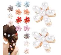 Lot de 16 pinces à cheveux en forme de fleur antidérapantes avec strass - Pinces à cheveux à forte adhérence - Accessoires pour cheveux longs
