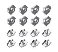 Lot de 16 pinces de fixation en acier inoxydable Simplex pour corde à linge, bannière, fixation d'auvent (M2)