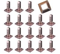 Lot de 16 pinces de serrage carrées en acier inoxydable 304 pour clôture de piscine, balustrade et support de sol - Comprend entretoise et tournevis hexagonal pour verre de 10 à 14 mm d'épaisseur