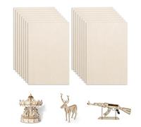 Lot de 16 plaques de contreplaqué - 300 x 200 x 2 mm - Pour travaux manuels, contreplaqué de tilleul, pour bricolage modèle, art et artisanat, peinture, scie à chantourner et projets laser