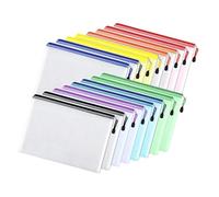 Lot de 16 pochettes transparentes en PVC résistant à l'eau avec fermeture éclair pour documents scolaires de grande capacité pour fournitures scolaires