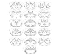 Lot de 16 pochoirs de peinture faciale réutilisables pour - Modèle floral créatif pour Pâques, Halloween, fêtes, événements scolaires