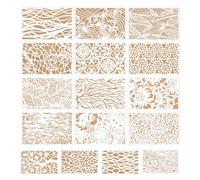 Lot de 16 pochoirs de peinture, pochoirs pour décoration murale, pour adultes, textile, aérographe, aérographe, pour travaux manuels, murs