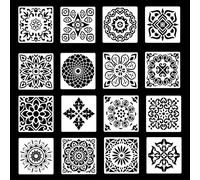 Lot de 16 pochoirs en PET creux pour travaux manuels, scrapbooking, graffitis pour artistes, enfants, ingénieurs
