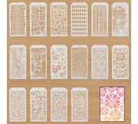 Lot de 16 pochoirs pour la conception textile et la décoration murale - Pochoir pour sérigraphie et pâte structurelle