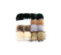 Lot de 16 pompons en fourrure synthétique pour bonnets - Avec bouton pression - 8 cm/10 cm/12 cm/14 cm - Pour chapeaux, chaussures, écharpes, sacs, porte-clés (2,10 cm)