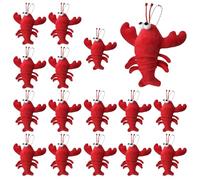 Lot de 16 Porte-clés Créatif en Peluche Homard, Ornements à Suspendre en Forme de Crabe Doux et Mignon, Peluche Homard Figurine Animal Réaliste, pour Noël, Anniversaire, Cadeau, Sac à Dos, Bricolage