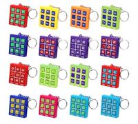 Lot de 16 Porte-clés Tic Tac Toe, Faveur de Fête Tic Tac Toe Pendentif Porte-clés Mini Design Classique, pour Anniversaire Parti Adulte (Rouge, Bleu, Jaune, Violet)